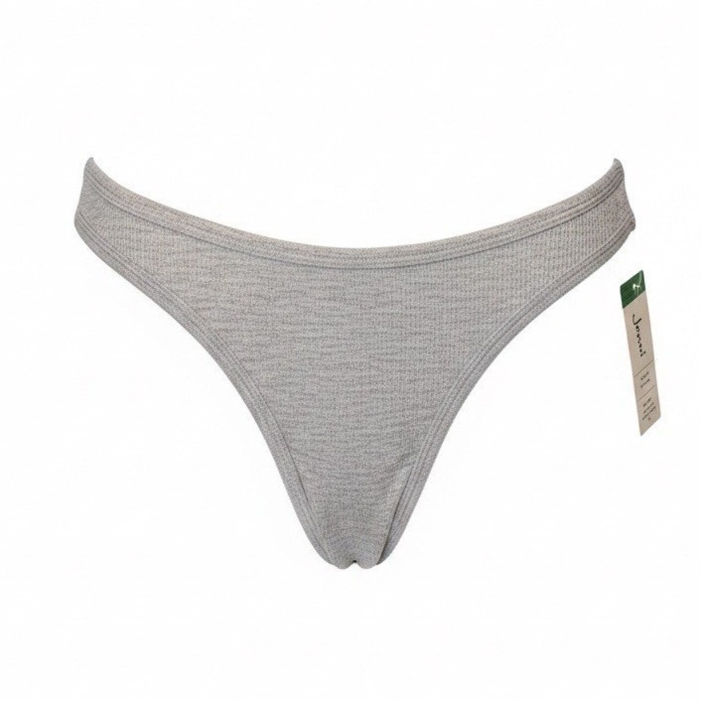 Jenni Intimates Women's Gray Ribbed Thong‎ Underwear Style 100137418 Size XXXL